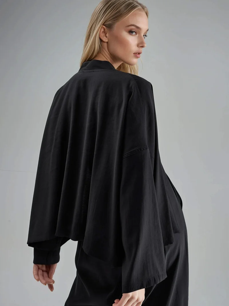 Busem Black BUSEM Long Sleeve Loose Fit Kimono for Women | Best Price UAE